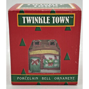 Vintage Twinkle Town Bakery Porcelain Bell Christmas Ornament SKU U232